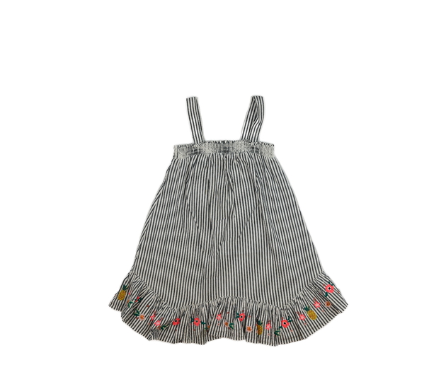 Pruhované široké šaty s vyšitými obrázky M&S