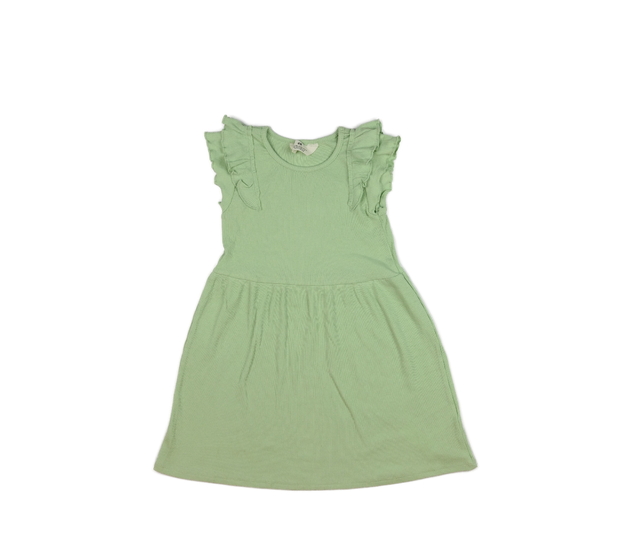 Zelené žebrované šaty s volánky H&M