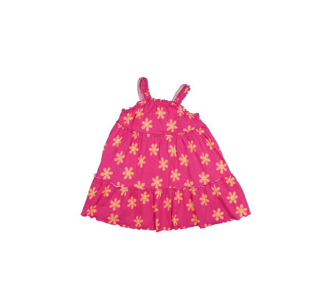 Růžové široké šaty s květinami 