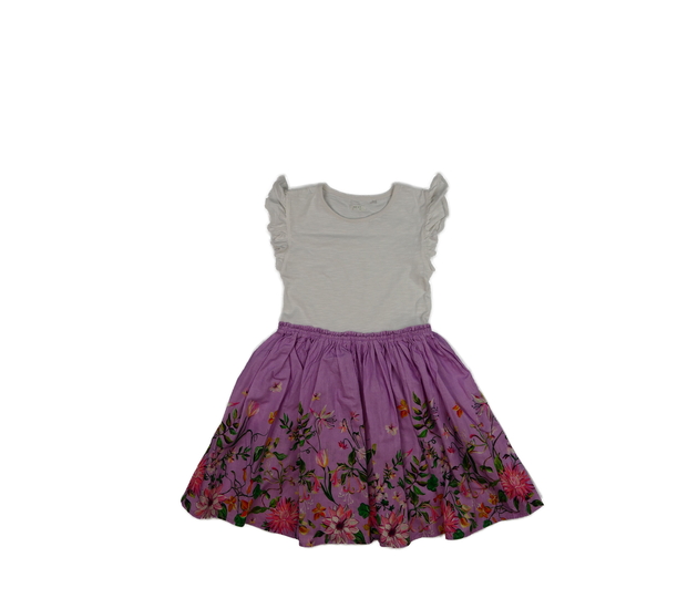 Bílo-fialové jemné květinové šaty Next