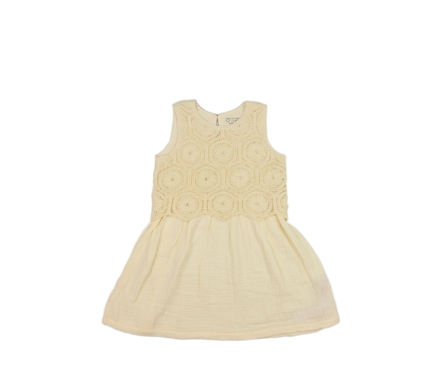 Krémové šaty s háčkovaným detailem Primark 