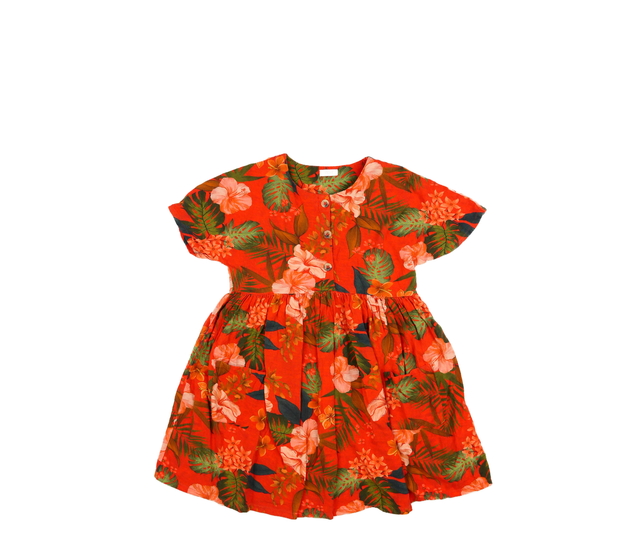 Červené šaty s listy Next