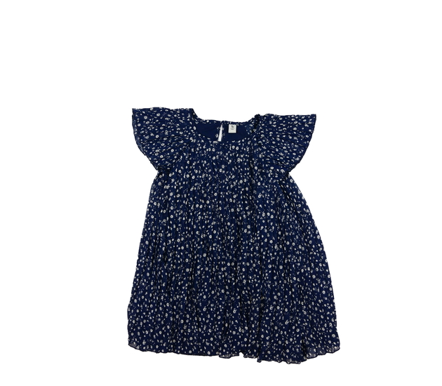 Tmavě modré květinové vzdušné šaty Tu