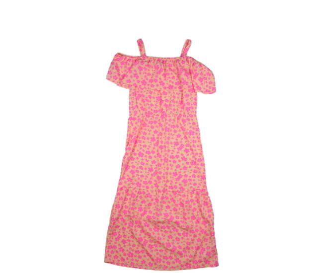 Béžové květinové letní dlouhé šaty 