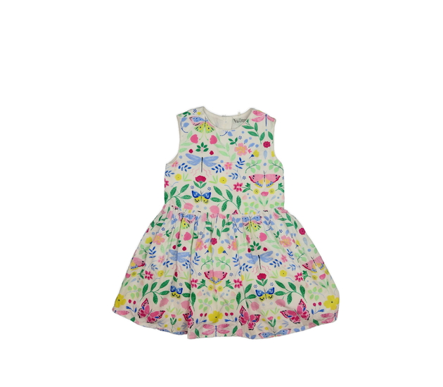 Bílé šaty s barevnými obrázky Nutmeg