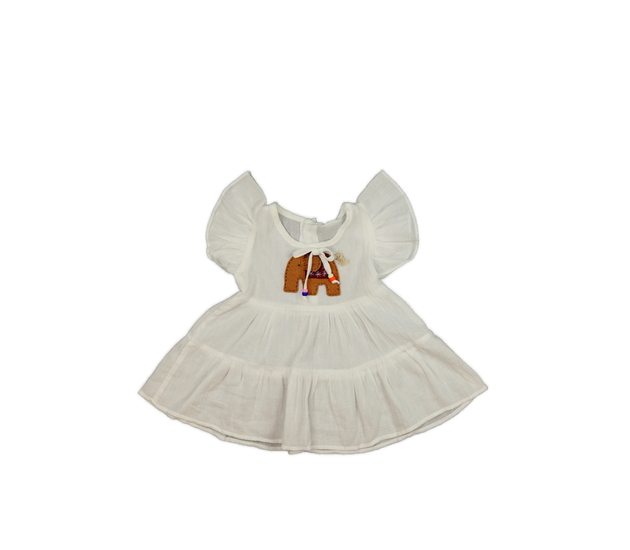 Bílé lehké šaty se slonem 