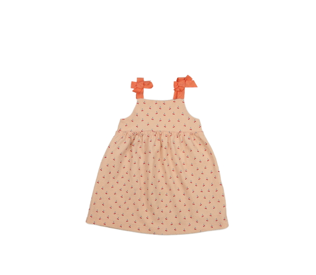 Meruňkové šaty s třešněmi Zara