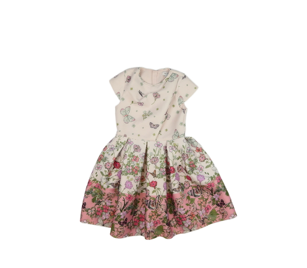 Světlé společenské šaty s květinami