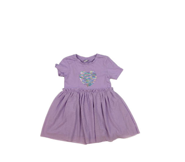 Fialové šaty se srdcem z flitrů Tu 
