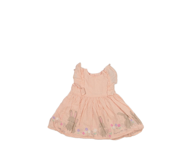 Růžové šaty se zajíčky a volánky George