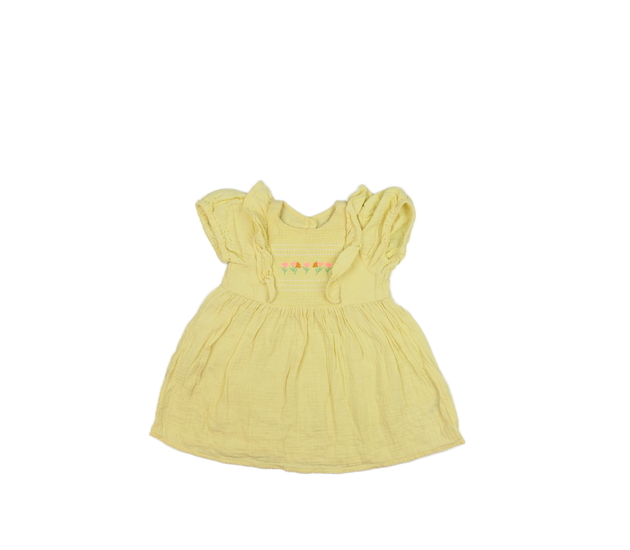 Žluté šaty s květinami a volánky Nutmeg