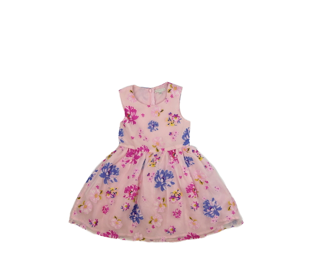 Růžové společenské květinové šaty