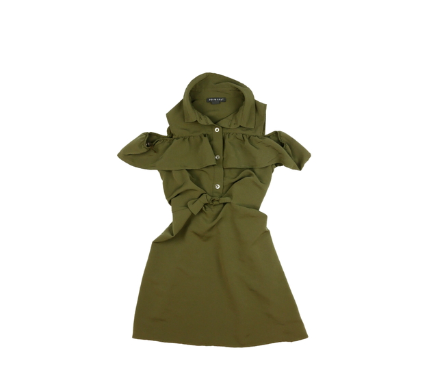 Tmavě zelené vzdušné košilové šaty Primark 