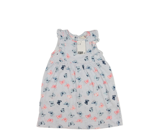 Nové modré šaty s motýlky a volánky H&M