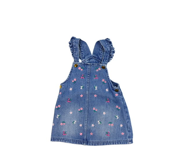 Modré riflové květinové šaty F&F