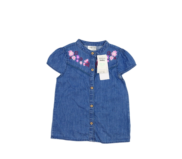 Nové modré květinové krátké šaty 