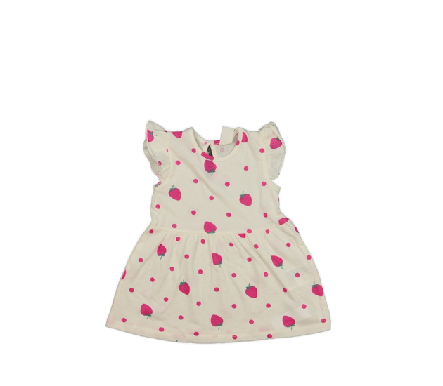 Krémové šaty s jahodami H&M