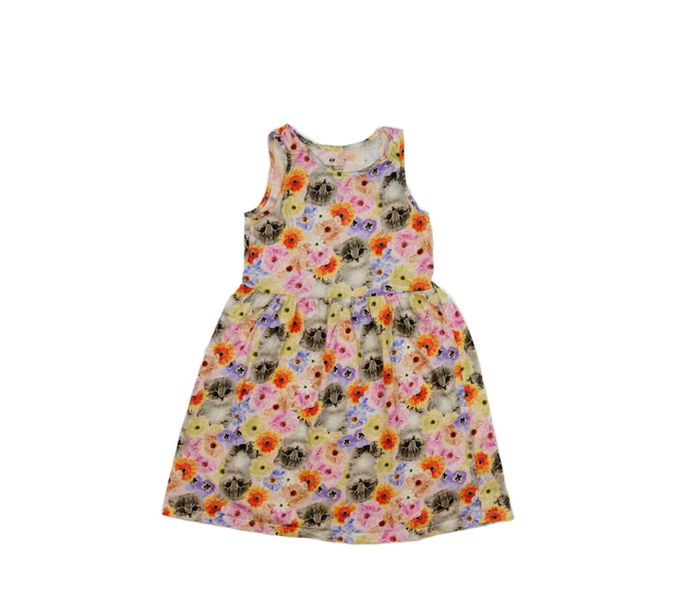 Světlé květinové šaty s kočičkami H&M