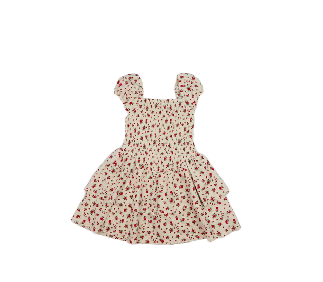 Krémové květinové šaty s prošíváním Primark 