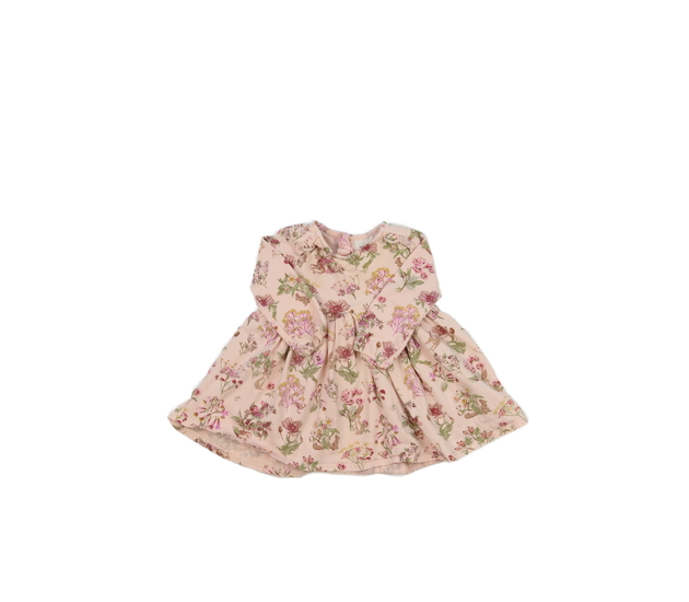 Růžové květinové šaty s volánky Next