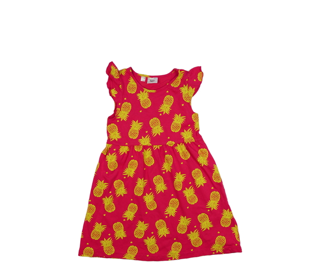 Tmavě růžové šaty s ananasy 