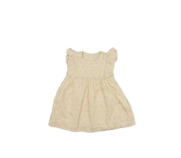 Krémové madeirové šaty s volánky Tu