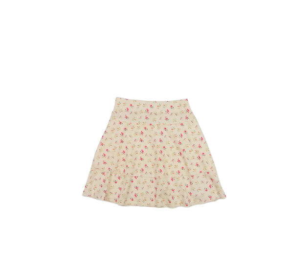 Krémová květinová vzdušná sukně 