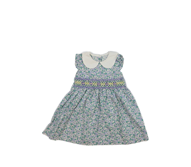 Krémové květinové společenské šaty 