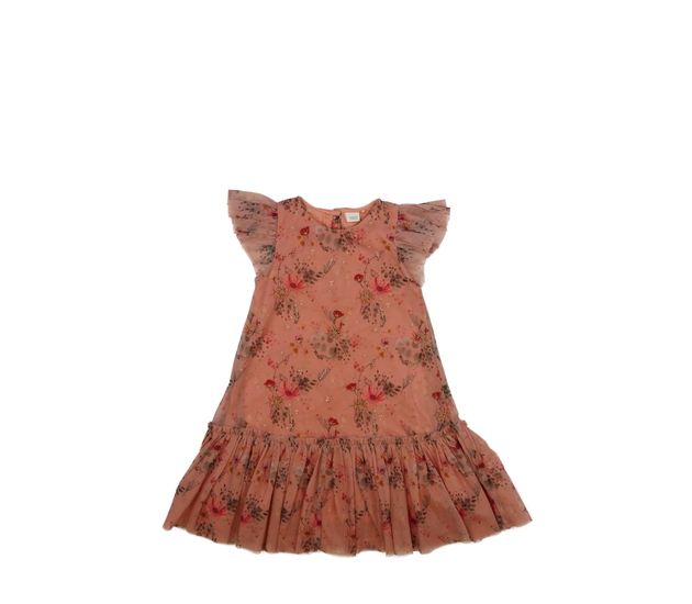 Oranžové společenské šaty s květinami Next