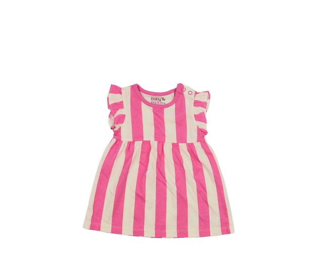 Růžovo-bílé pruhované šaty Tu 
