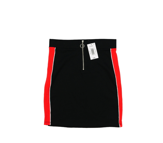 Nová černá pouzdrová sukně s červeným pruhem 