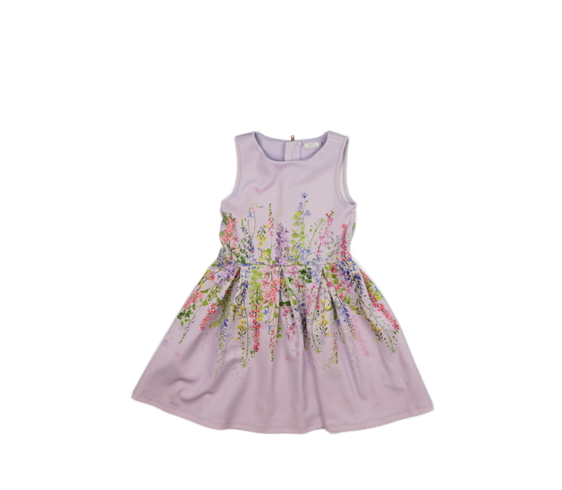 Fialové květinové společenské šaty Next