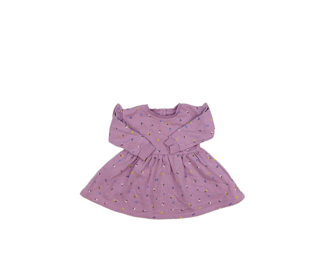 Fialové mikinové květinové šaty 