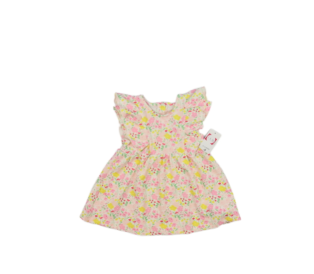 Nové světlé květinové šaty s volánky 