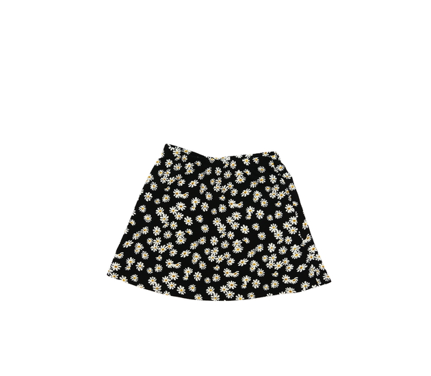 Černá sukně s květinami 