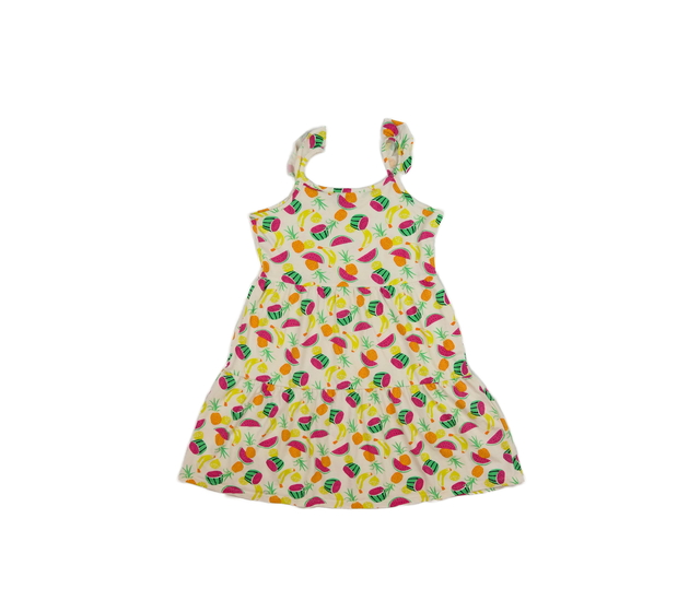 Bílé letní šaty s ovocem 