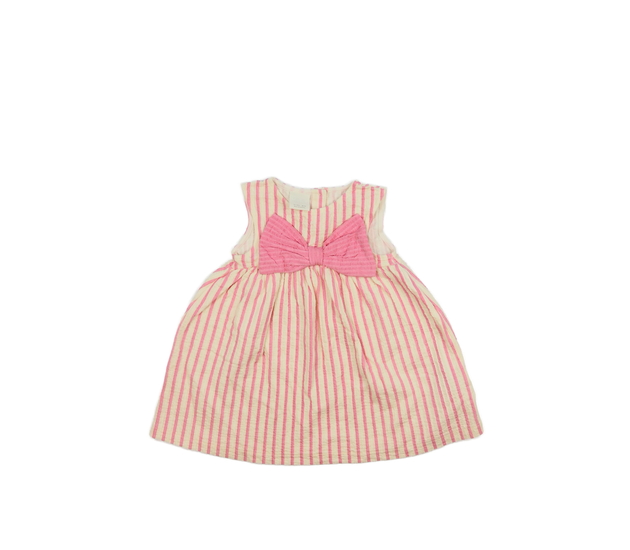 Krémové šaty s růžovými detaily Zara