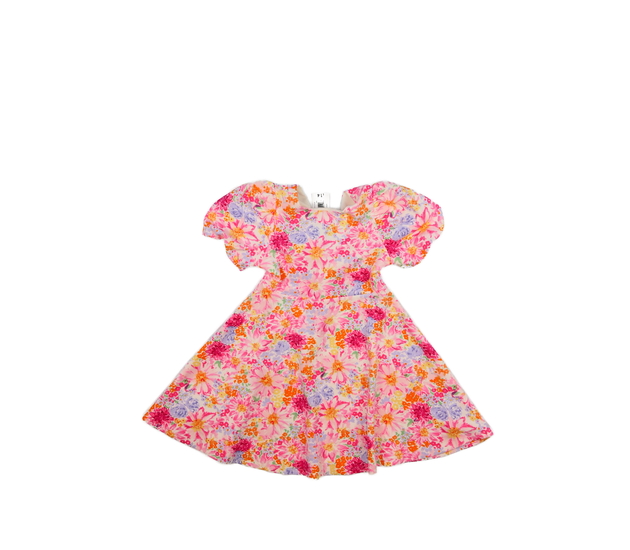 Nové růžové květinové společenské šaty 