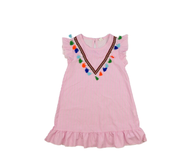 Růžovo-bílé vzdušné pruhované šaty