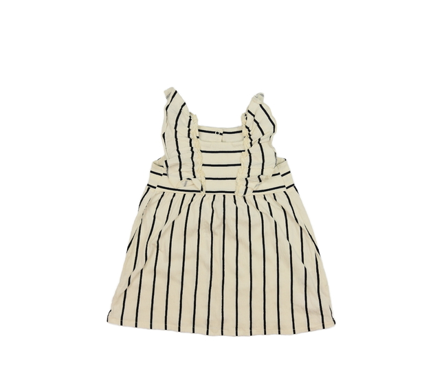 Krémové šaty s pruhy a volánky H&M
