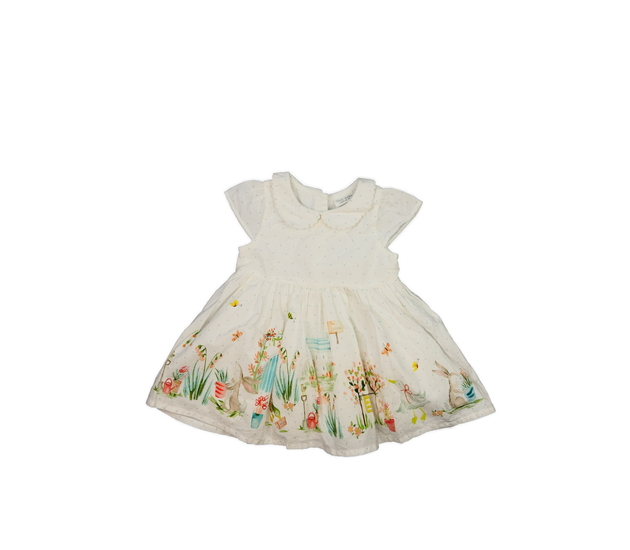 Krémové společenské šaty se zvířátky Next