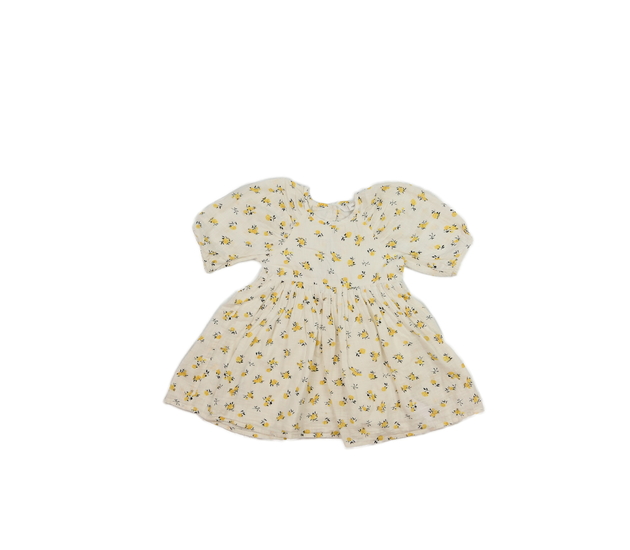 Krémové květinové šaty