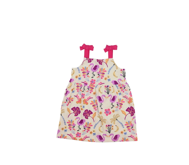 Krémové šaty s plameňáky George