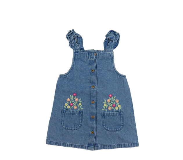 Modré riflové šaty s květinami Nutmeg