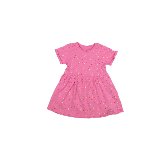 Růžové šaty s kolečky 