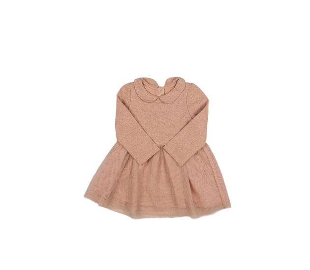 Růžové teplejší šaty s  bohatou sukní Tu