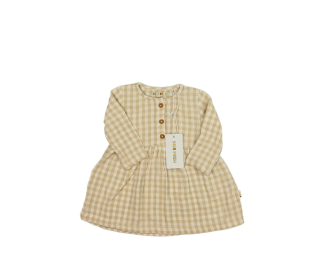 Nové hnědé kostkované šaty 