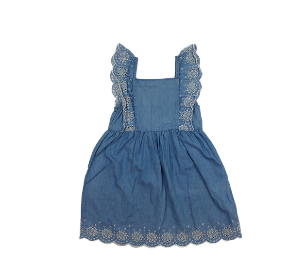 Krásné modré šaty s vyšitými detaily Primark 