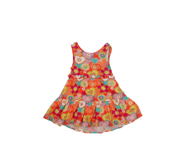 Oranžové vzorované letní šaty 