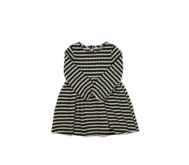 Krémovo-černé pruhované šaty s volánkem F&F